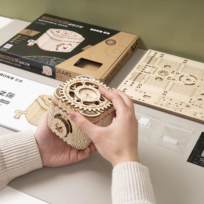 RoboTime 3D drewniane mechaniczne puzzle Szkatułka