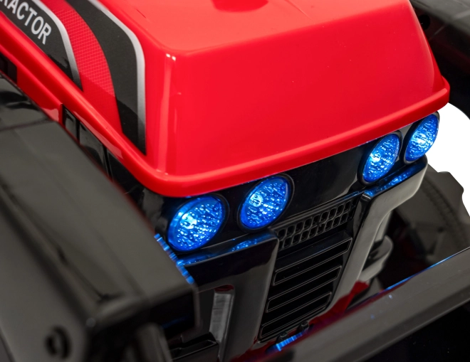 Dziecięcy traktor elektryczny z lemieszem – Czerwony
