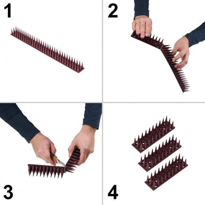 Kolce odstraszające na gołębie brązowe 8 sztuk 43 cm