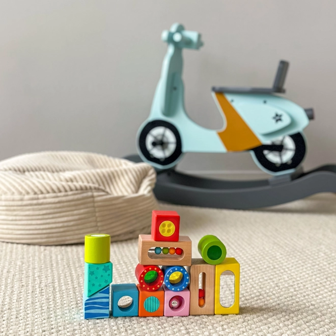 Tooky Toy drewniane wielofunkcyjne kostki sensoryczne
