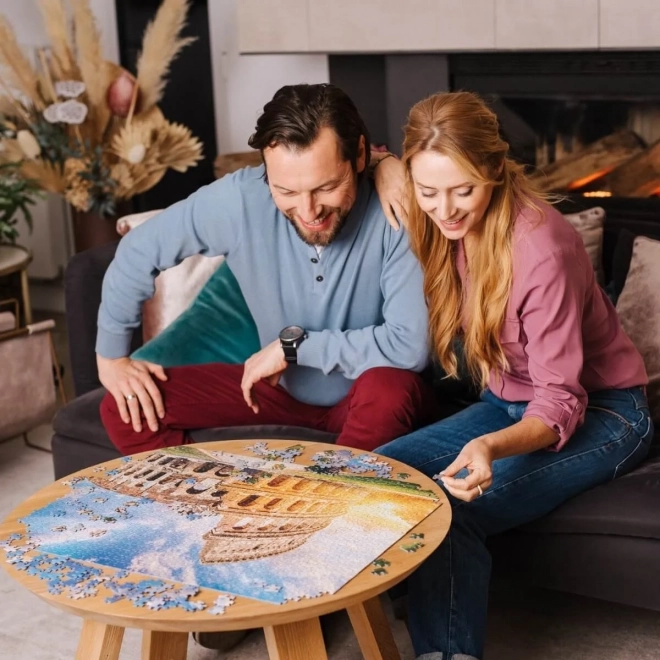Romantyczne puzzle zachód słońca Santorini 1500 elementów