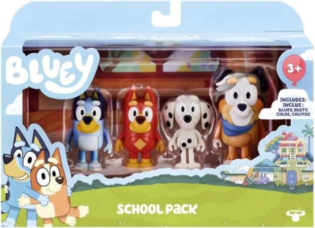 Szkolny zestaw 4 figurek Bluey