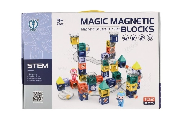 Magnetyczna kulodrom z figurkami plastowymi 102 elementy w pudełku 49x35x9cm