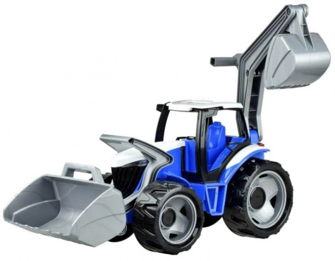 Traktor Lena z łyżką i koparką zielono-czerwony