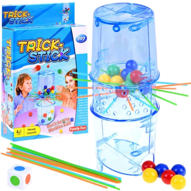 Zręcznościowa gra Trick Stick spadające kulki