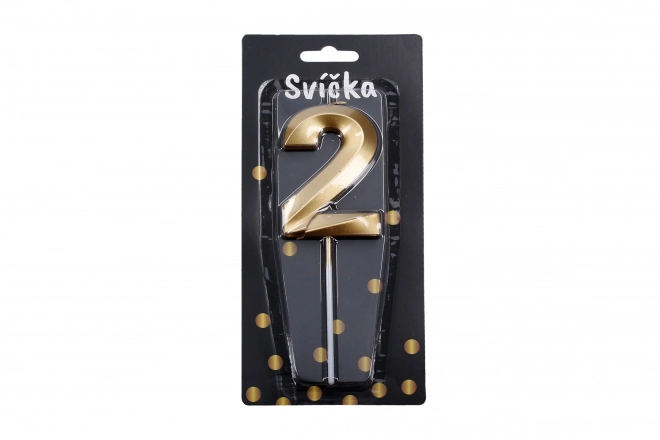 Świeczka imprezowa numer 2 Złota