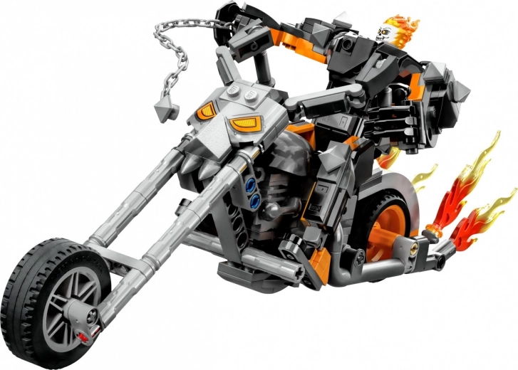 Motocykl typu chopper z płomieniami
