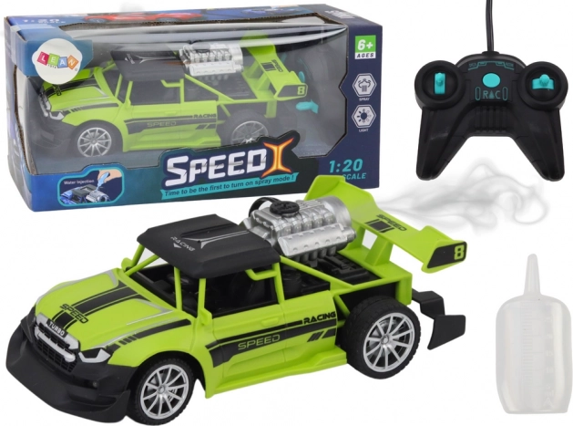 RC wyścigowe auto 1:20 ze światłami i efektem dymu – zielone