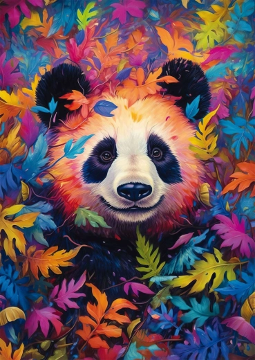 Puzzle panda w tęczowym lesie 1000 elementów