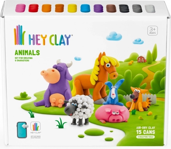 15 kubeczków kolorowej, schnącej na powietrzu masy plastycznej