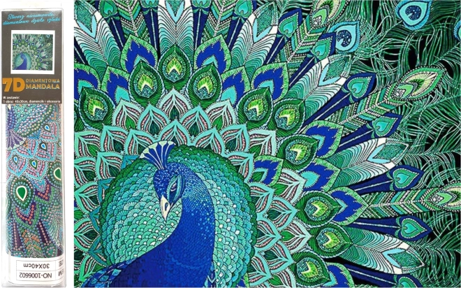 diamentowe malowanie 7D pawie czary 30 × 30 cm