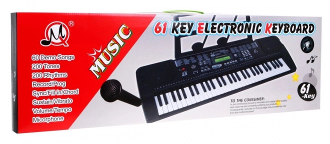 Klawiatura z mikrofonem dla dzieci 5+ Taktometr USB MP3 Radio - Model nr 6152