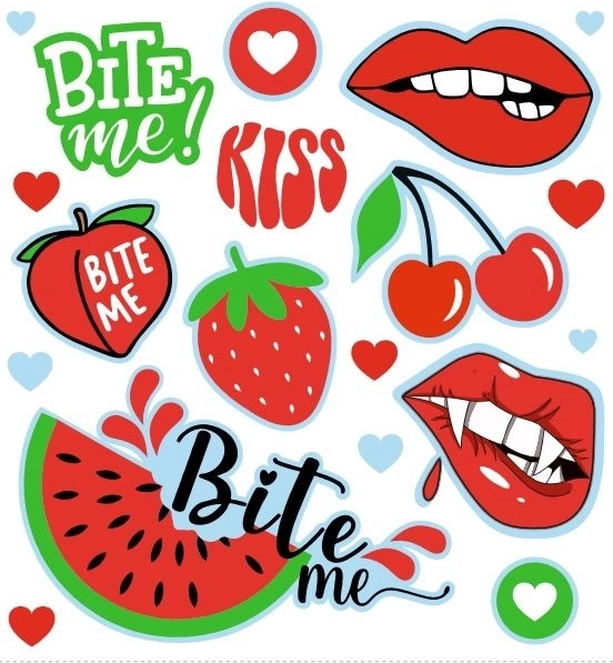 Naszywki naprasowywane Bite Me – dekoracyjne naklejki na ubrania