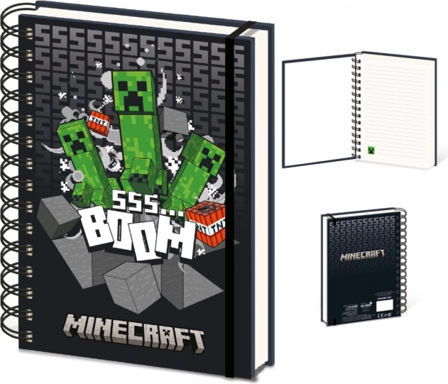 Minecraft blok A5 z oprawą kołową efekt 3D