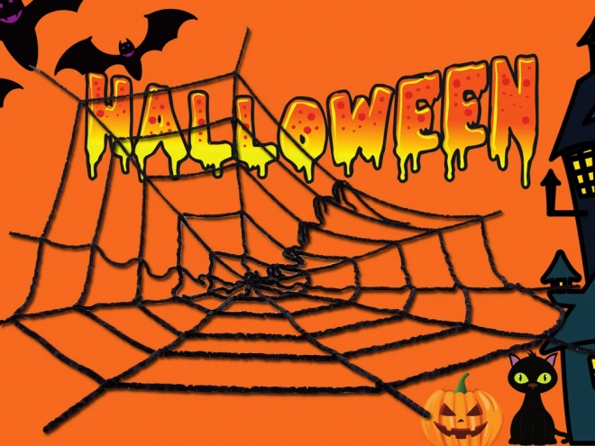 Sztuczna czarna pajęczyna na Halloween