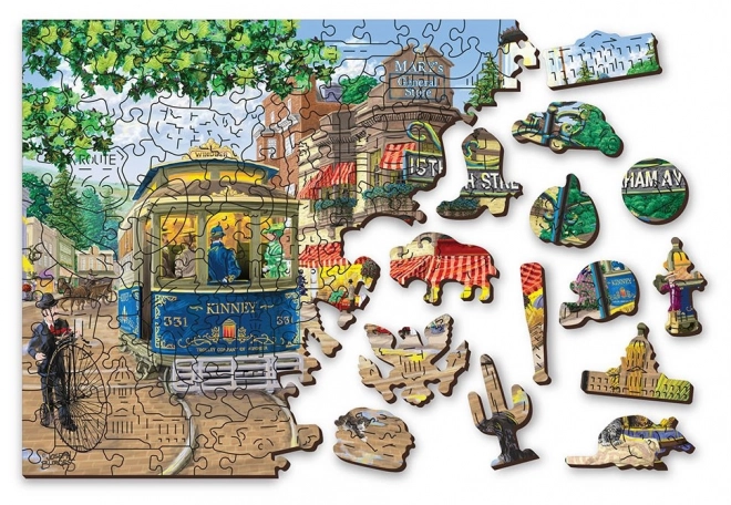 Drewniane puzzle wiktoriańska ulica 2w1