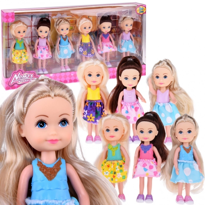 Piękne mini lalki 12 cm zestaw 6 sztuk