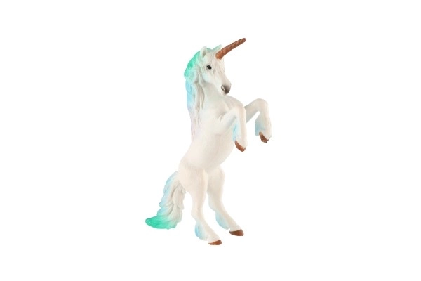 Jednorożec biało-niebieski plastik 18cm w woreczku