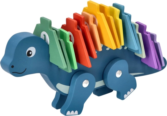 Drewniane puzzle dinozaur z liczbami