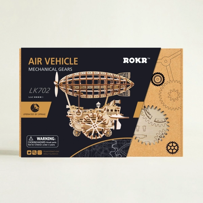 Drewniane mechaniczne puzzle steampunk sterowiec