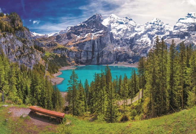 Puzzle Jezioro Oeschinen Alpy 1500 elementów