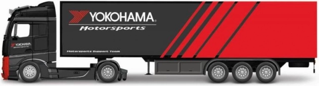 Ciężarówka z naczepą Bburago 1:43 MB Actros Gigaspace Firestone