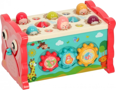 Sensoryczna zabawka młoteczkowa 8w1 bibi-inn różowa