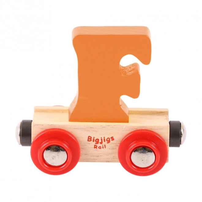 Bigjigs Rail drewniany wagonik z literą F