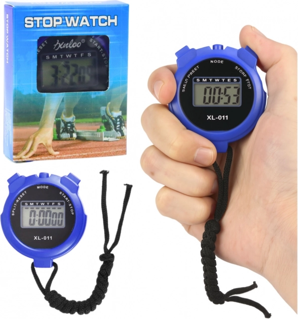 Elektroniczny sportowy stoper LCD niebieski
