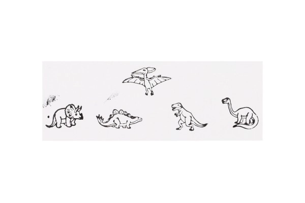Stemple drewniane 5+1 z poduszką dinozaury 3x3cm na karcie