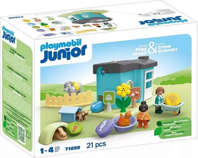Zestaw figurek Junior 71690 hotel dla zwierząt z dozownikiem karmy