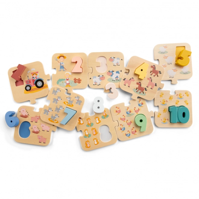 Puzzle Uczymy się Cyferek Farma
