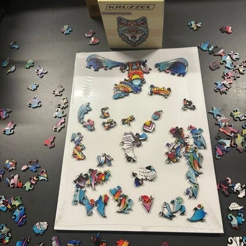 Drewniane puzzle kruzzel Wilk
