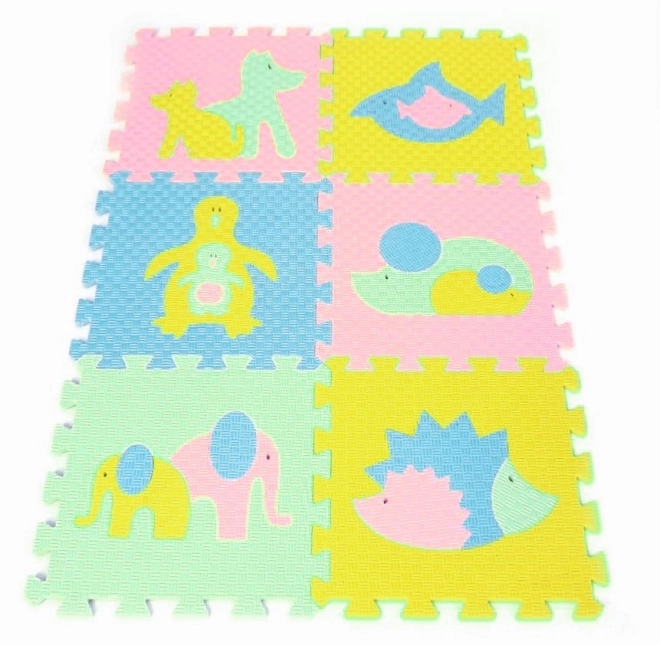 Piankowy dywanik w pastelowych kolorach Rodzina zwierząt II. 6 sztuk (30x30)