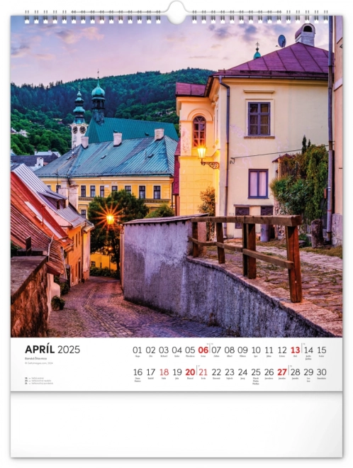 NOTIQUE Kalendarz ścienny Czarowne Słowacja 2025, 30 x 34 cm