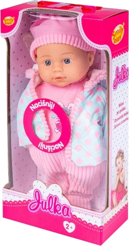 Mówiące niemowlę z kurtką z kapturem, 32 cm