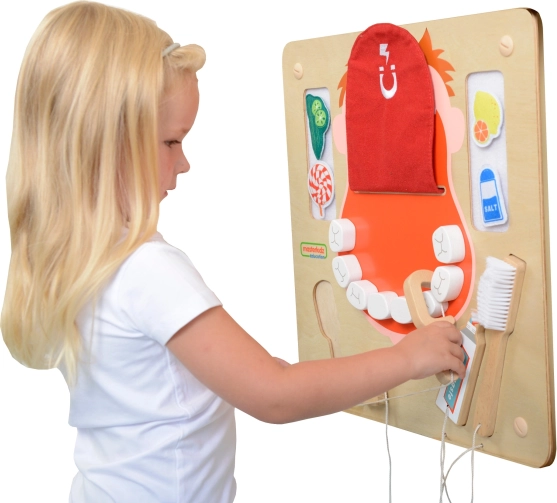 Masterkidz ścienna tablica sensomotoryczna higiena ust Flex Montessori