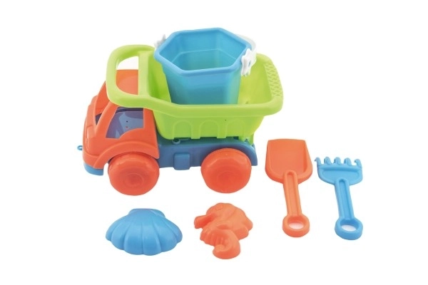 Samochód na piasek z akcesoriami plastik 16cm 2 kolory w siatce