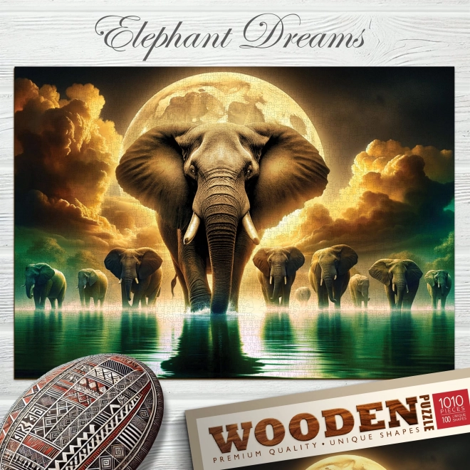 WOODEN CITY Drewniane puzzle Słoniowe sny 1010 elementów