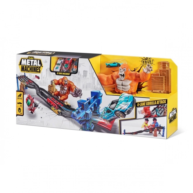 Zabawna trasa Metal Machines 4 tory atak goryli