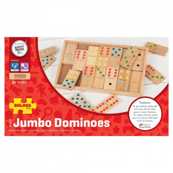 Duże drewniane domino Bigjigs Toys