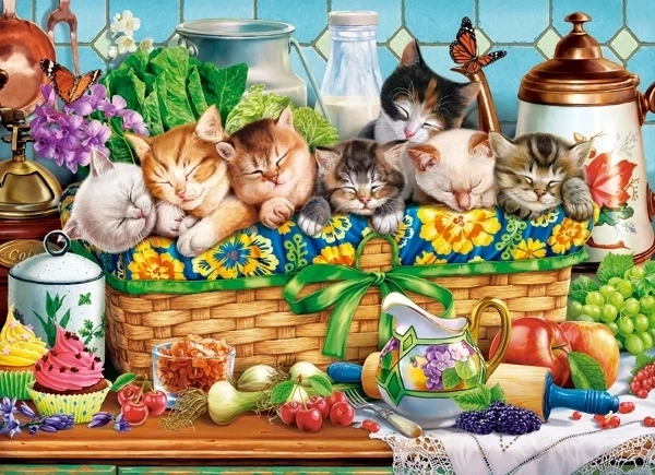 Puzzle Śpiące Kocięta