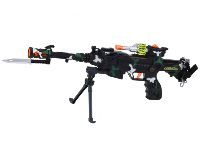 Karabin wojskowy na ramię Świetlny dźwięk 50 cm