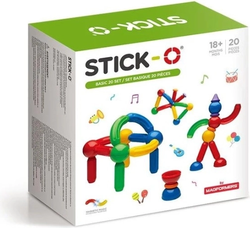 Magnetyczna konstrukcyjna układanka Stick-O Basic 30 elementów