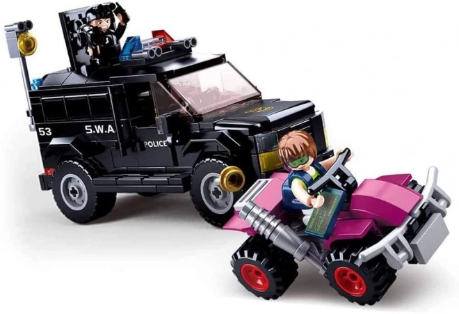 Sluban Policja M38-B0653 SWAT uzbrojony pojazd i złodziej na quadzie