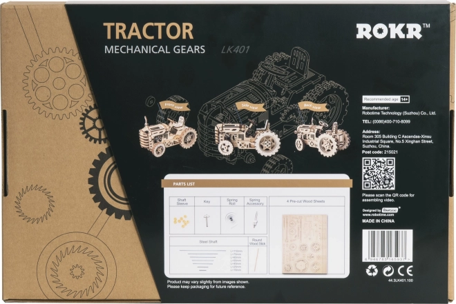RoboTime 3D drewniane mechaniczne puzzle Traktor
