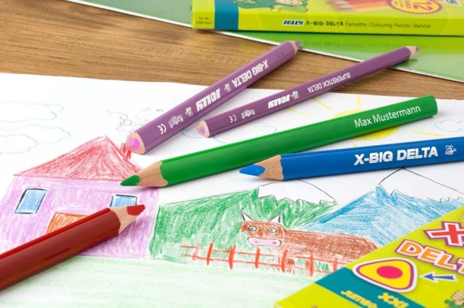 Duże trójkątne kredki X-Big Delta 12 kolorów