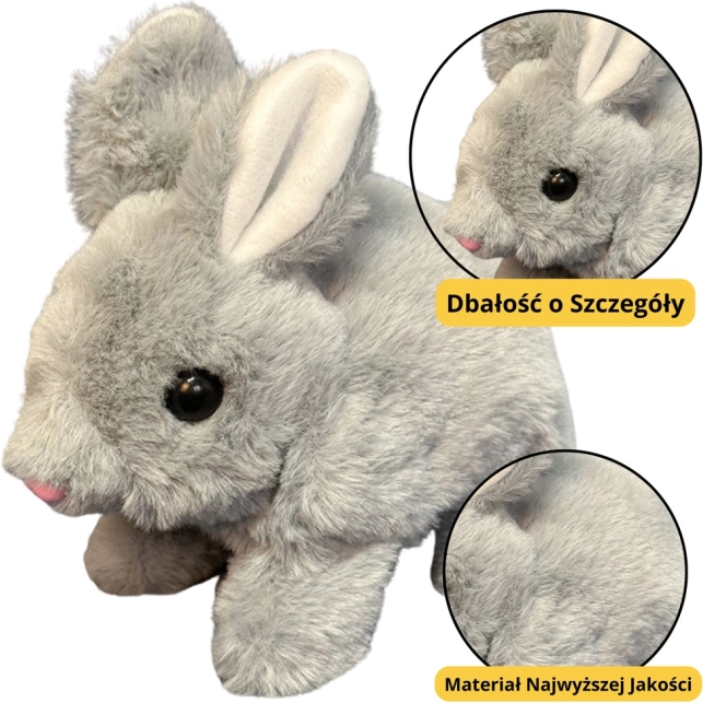 Pluszowa zabawka Królik Szarak szary 18 cm