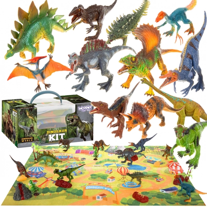 Duży zestaw dinozaurów XXL z matą Prehistoryczny świat