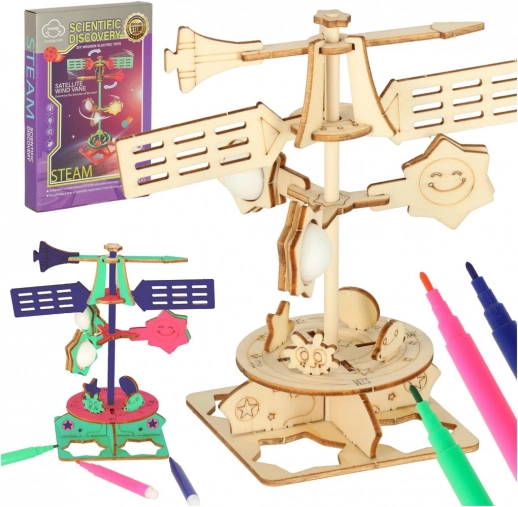 Naukowy zestaw przyrodniczy 3D drewniany wiatrowskaz – model DIY dla dzieci